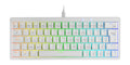 MKMINIPRO, Teclado Mecánico Ultra-Compacto 60%, Switches Mecánicos Hot-Swappable, Iluminación RGB Chroma, Teclado Gaming Antighosting, Multiplataforma, Switch Azul, Español, Blanco