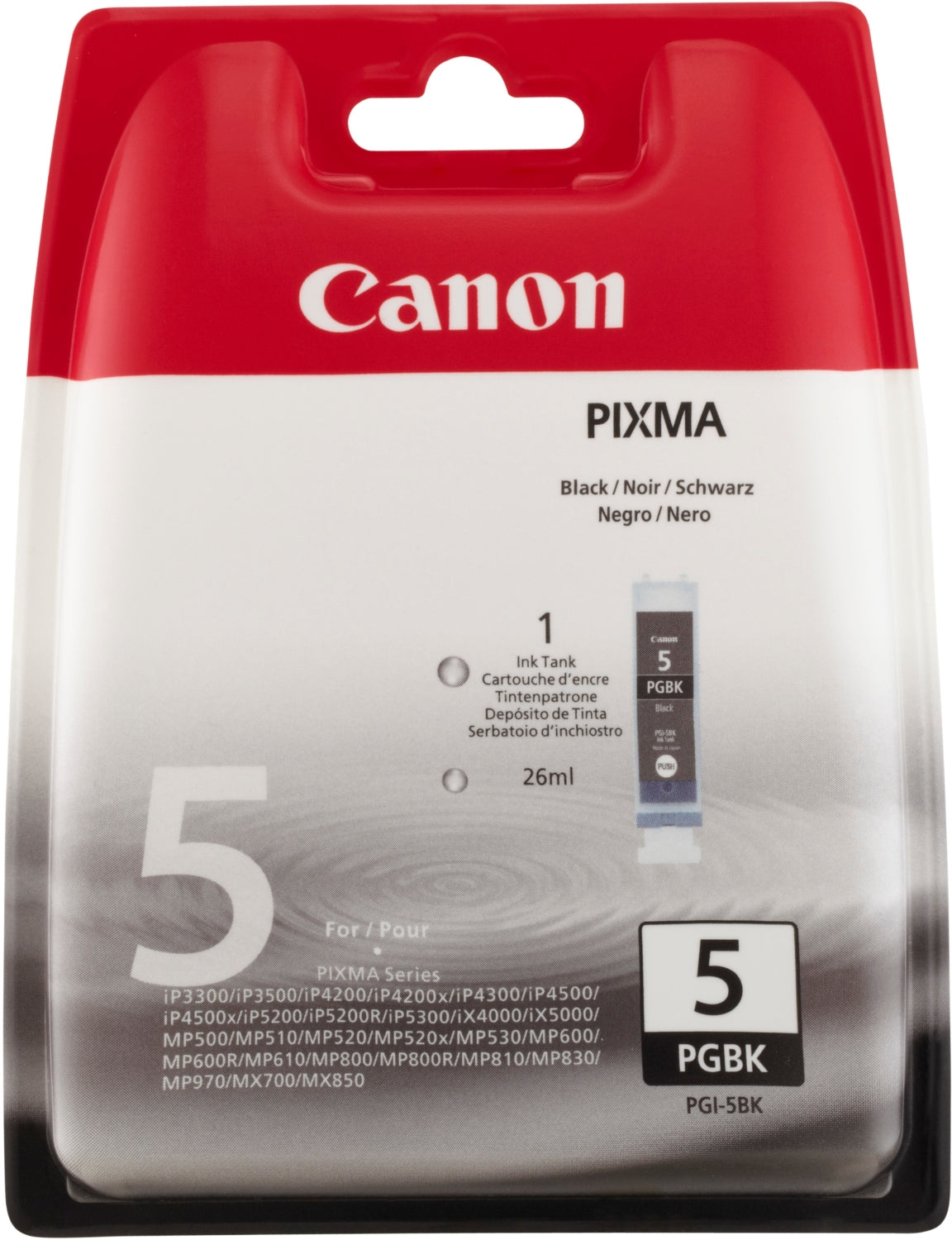 PGI-5BK cartucho de tinta 1 pieza(s) Original Rendimiento estándar Negro