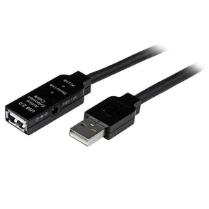 Cable 10m Extensión Alargador USB 2.0 Activo Amplificado - Macho a Hembra USB A - Negro