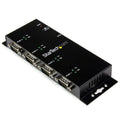Concentrador Adaptador USB a Serie RS232 DB9 4 Puertos  Riel DIN Industrial y Montaje en Pared