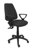 Silla Elche asincro similpiel negro con brazos fijos