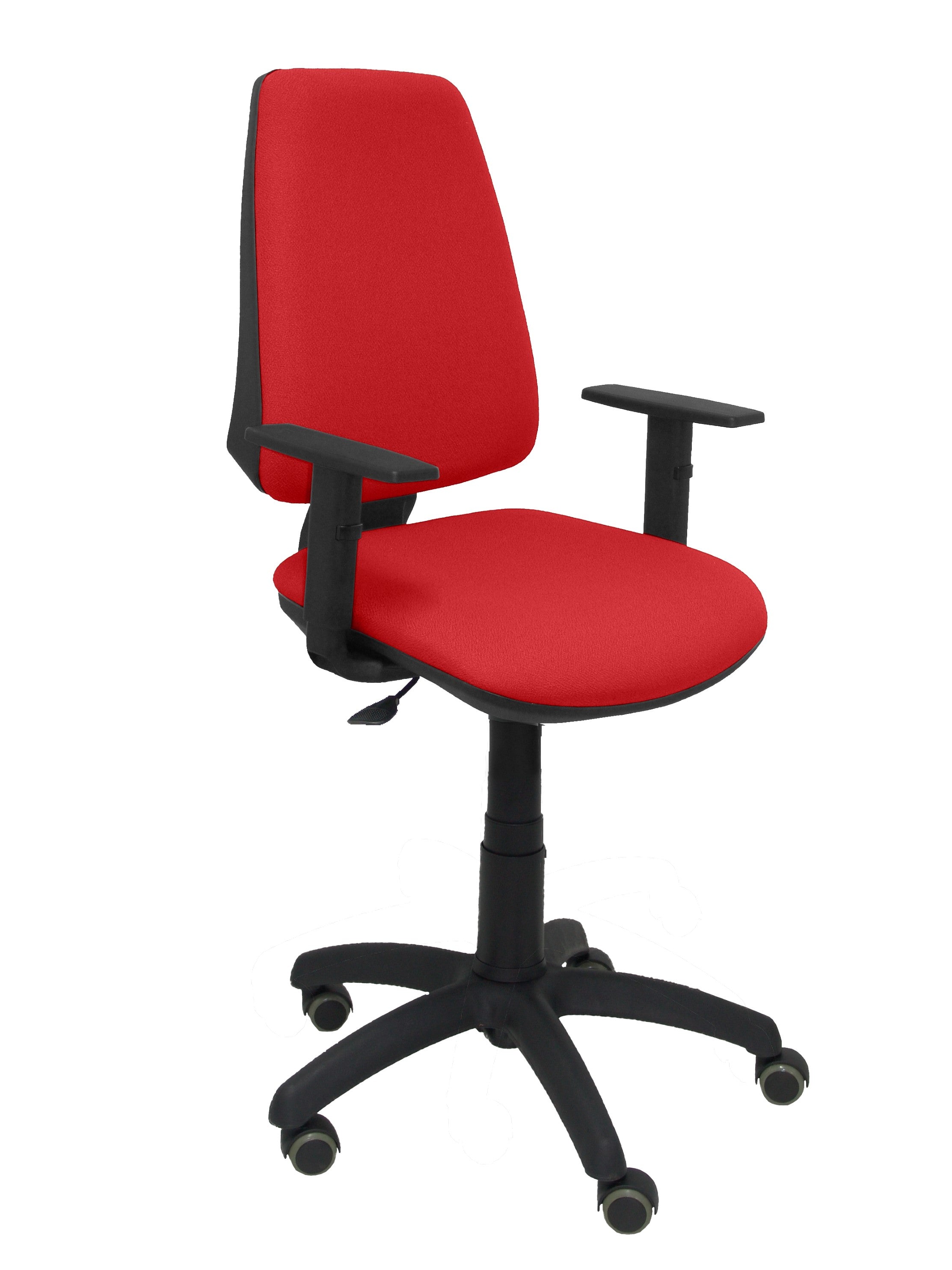 Silla Elche CP bali rojo brazos regulables ruedas de parquet