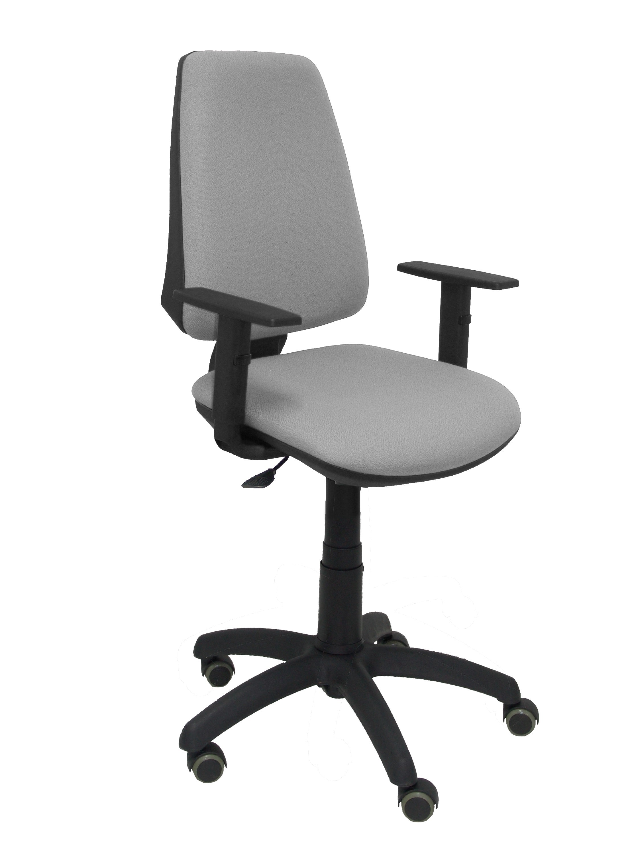 Silla Elche CP bali gris claro brazos regulables ruedas de parquet