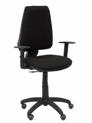 Silla Elche CP bali negro brazos regulables ruedas de parquet