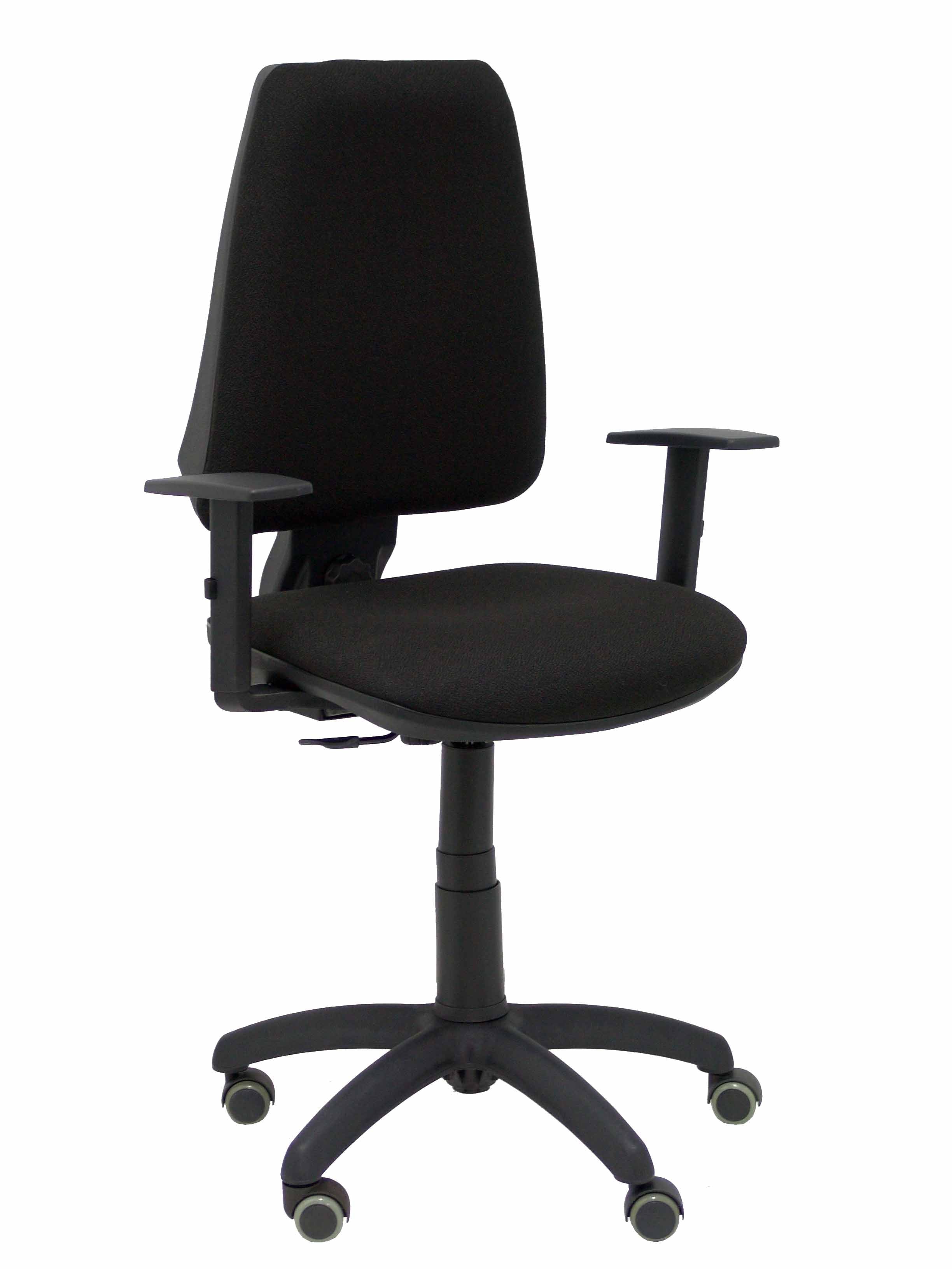 Silla Elche CP bali negro brazos regulables ruedas de parquet