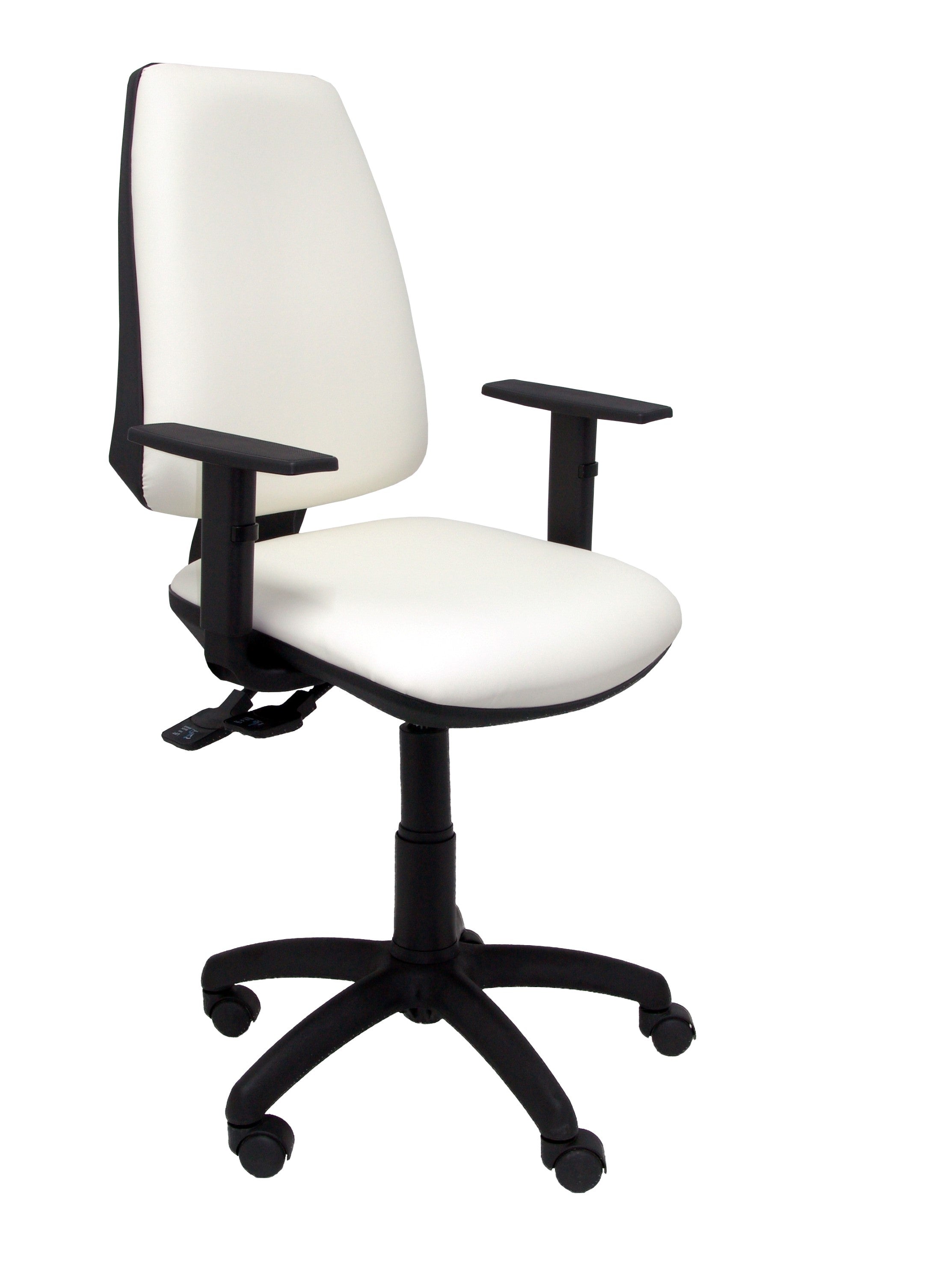 Silla Elche sincro similpiel blanco con brazos regulables