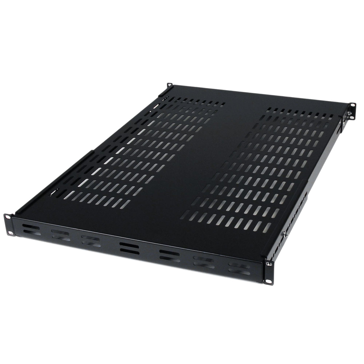 Estante Ajustable 1U Ventilado para Rack de Servidores - 79,3kg - Bandeja Universal de 19 Pulgadas Ajustable de 49,5 a 96,5cm - para Equipos de Red y AV - 27,5" ( 69,8cm) de Profundidad