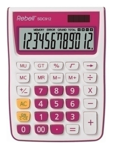 CALCULADORA MESA REBELL 12 DIG. 912 ROSA