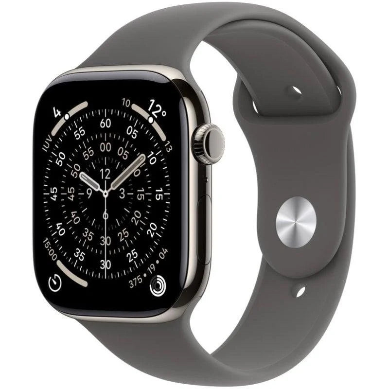 Apple Watch Series 11/ GPS/ Cellular/ 46mm/ Titanio Natural/ Correa Deportiva Gris Piedra S/M