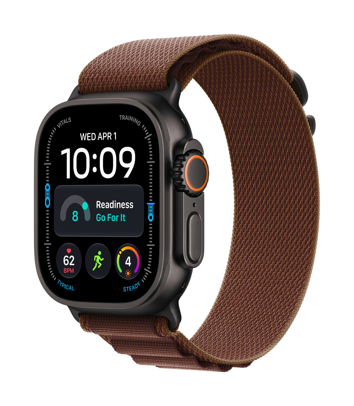 Watch Ultra 4 (GPS + Cellular) - Caja de titanio negro de 49 mm - Correa Loop Alpine burdeos - Talla L