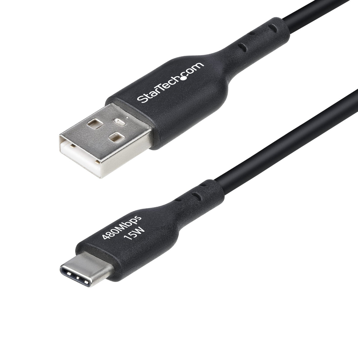 Cable Cargador USB-A a USB-C de 1m - Cable Adaptador USB-A a USB Tipo C - 3A - Cable de Carga y Sincronización - USB 2.0 - Recubrimiento de TPE - M/M - Negro