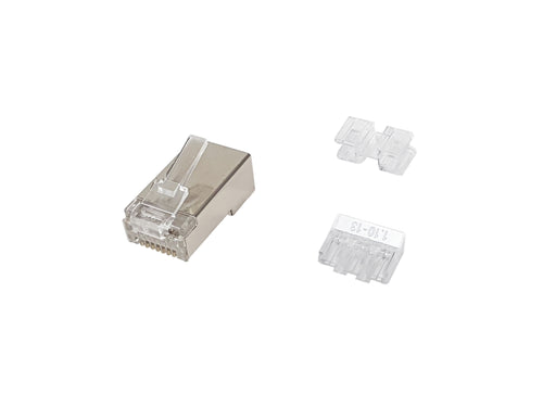 121147 conector RJ-45 Acero satinado, Transparente