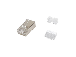121147 conector RJ-45 Acero satinado, Transparente