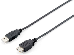 128851 Cable de extensión USB 2.0 tipo A macho a hembra, 3,0 m , negro