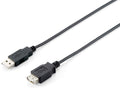 128850 Cable de extensión USB 2.0 tipo A macho a hembra, 1,8 m , negro