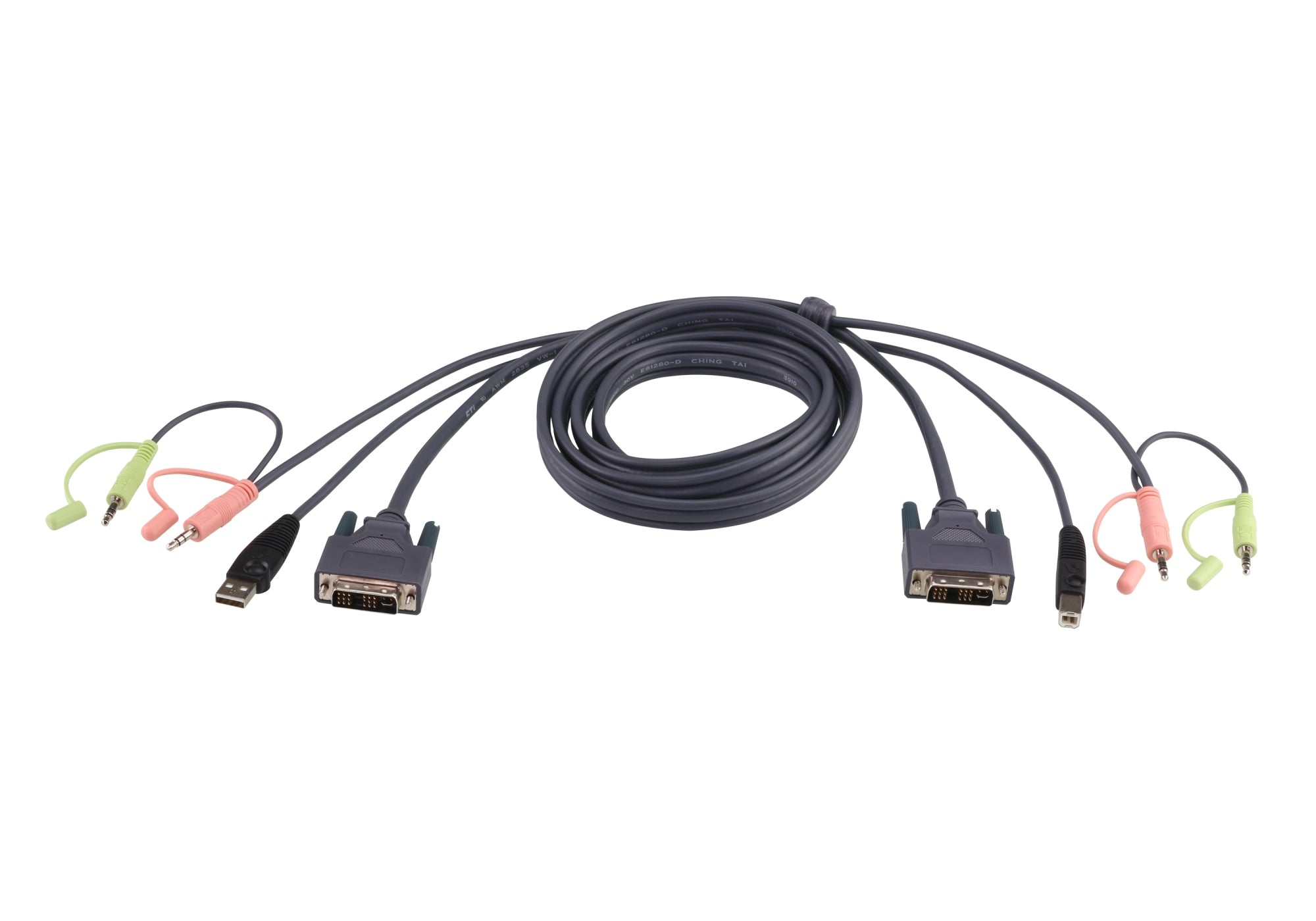 Cable KVM DVI-D single link USB de 3 m