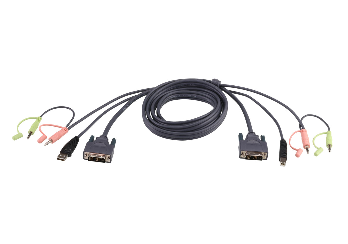 Cable KVM DVI-D USB single link de 1,8 m