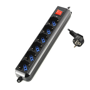 EW3924 base múltiple 1,5 m 6 salidas AC Negro