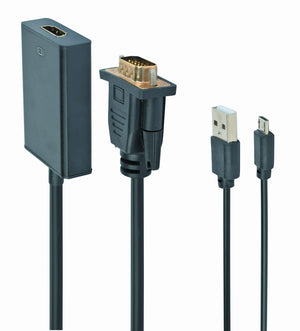A-VGA-HDMI-01 adaptador de cable de vídeo 0,15 m HDMI tipo A (Estándar) VGA (D-Sub) Negro