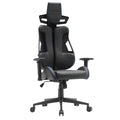 MGC-ELITE, Silla Gaming Ergonómica, Respaldo Flexible Adaptativo, Reposabrazos Ajustables 2D, Asiento Reclinable, Acabado Cuero PU, Silla de Oficina con Ruedas XL, Pistón Gas Clase 4, Azul