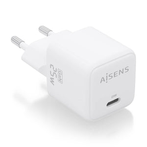 Cargador GaN 25W, 1xUSB-C PD3.0 QC4.0, Blanco