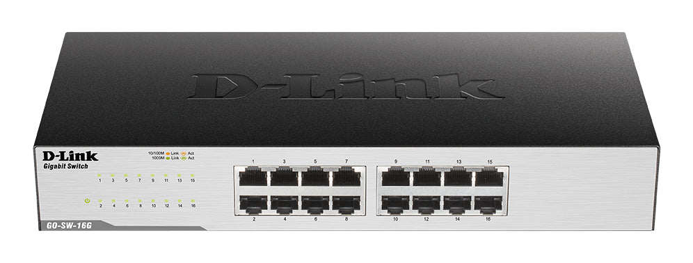 GO-SW-16G No administrado L2 Gigabit Ethernet (10/100/1000) 1U Negro