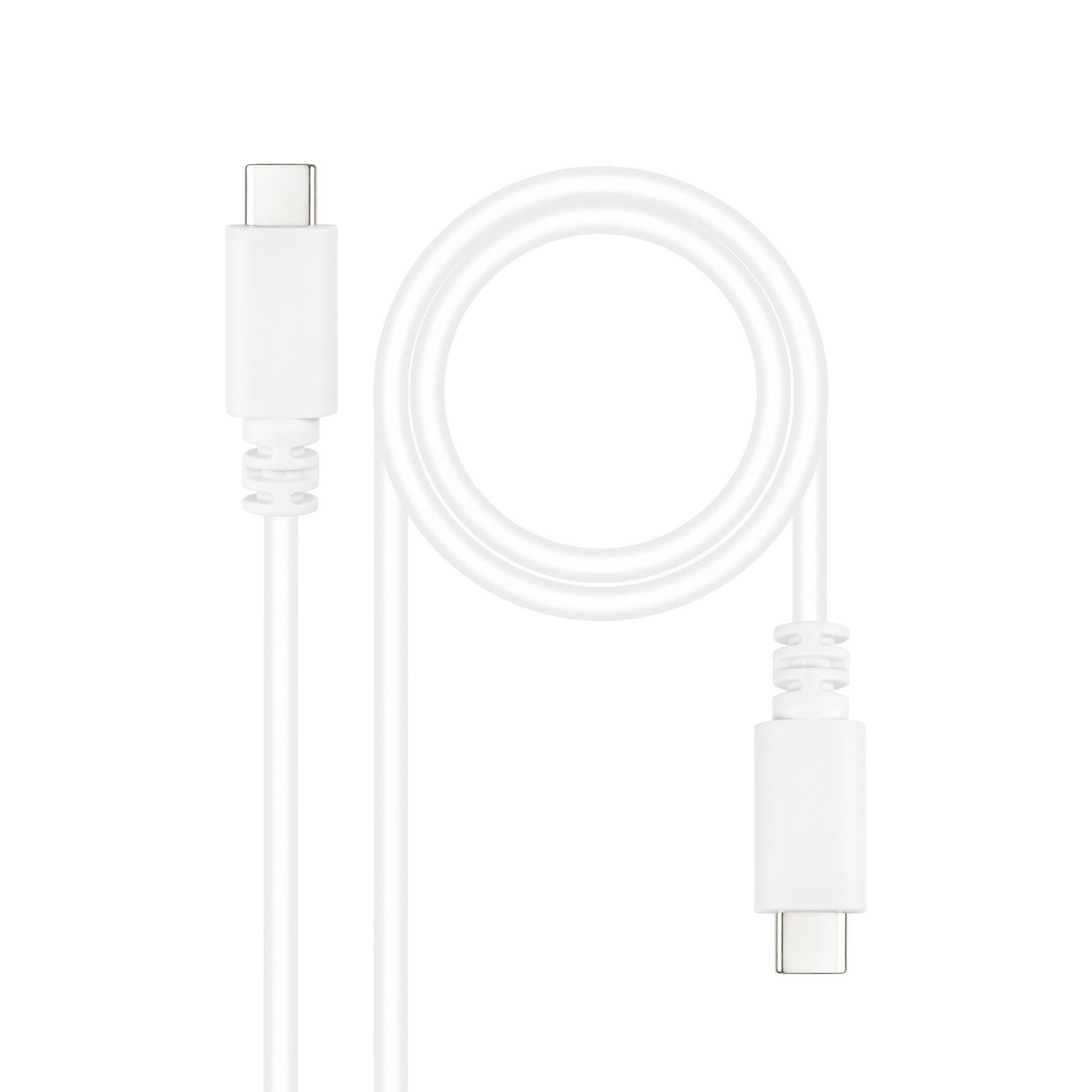 Cable USB 2.0 3A, tipo USB-C/M-USB-C/M, Blanco, 1 m