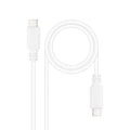 Cable USB 2.0 3A, tipo USB-C/M-USB-C/M, Blanco, 1 m