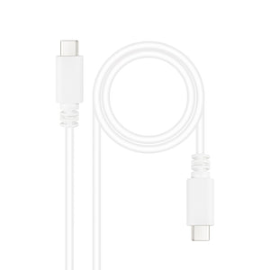 Cable USB 2.0 3A, tipo USB-C/M-USB-C/M, Blanco, 1 m