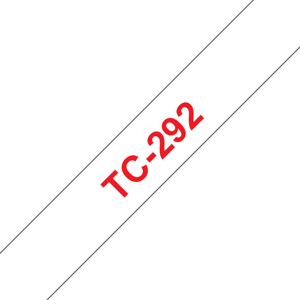 TC-292 cinta para impresora de etiquetas Rojo sobre blanco
