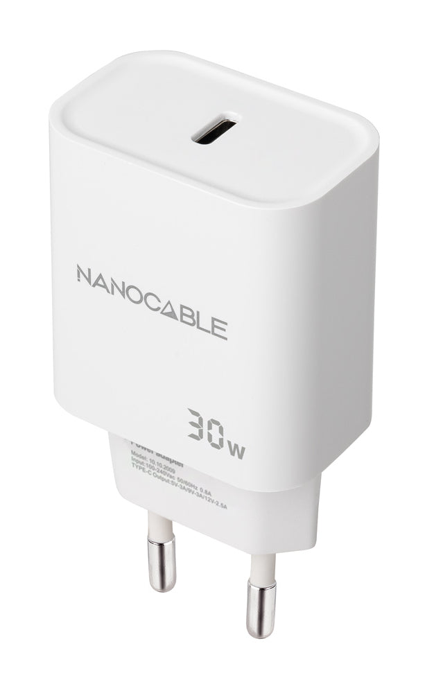 Cargador USB-C PD 30W, Blanco