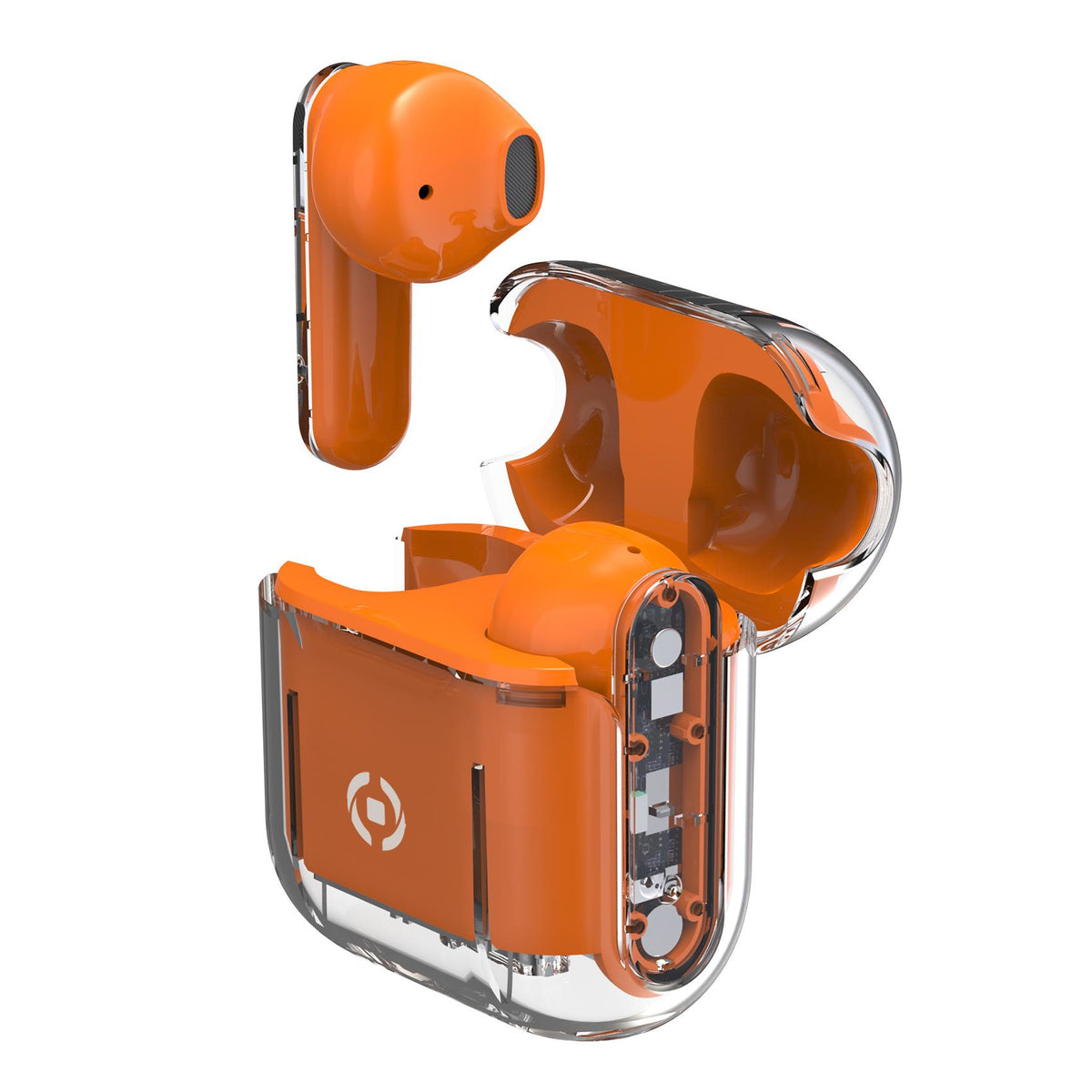 SHEER Auriculares True Wireless Stereo (TWS) Dentro de oído Llamadas/Música Naranja, Transparente