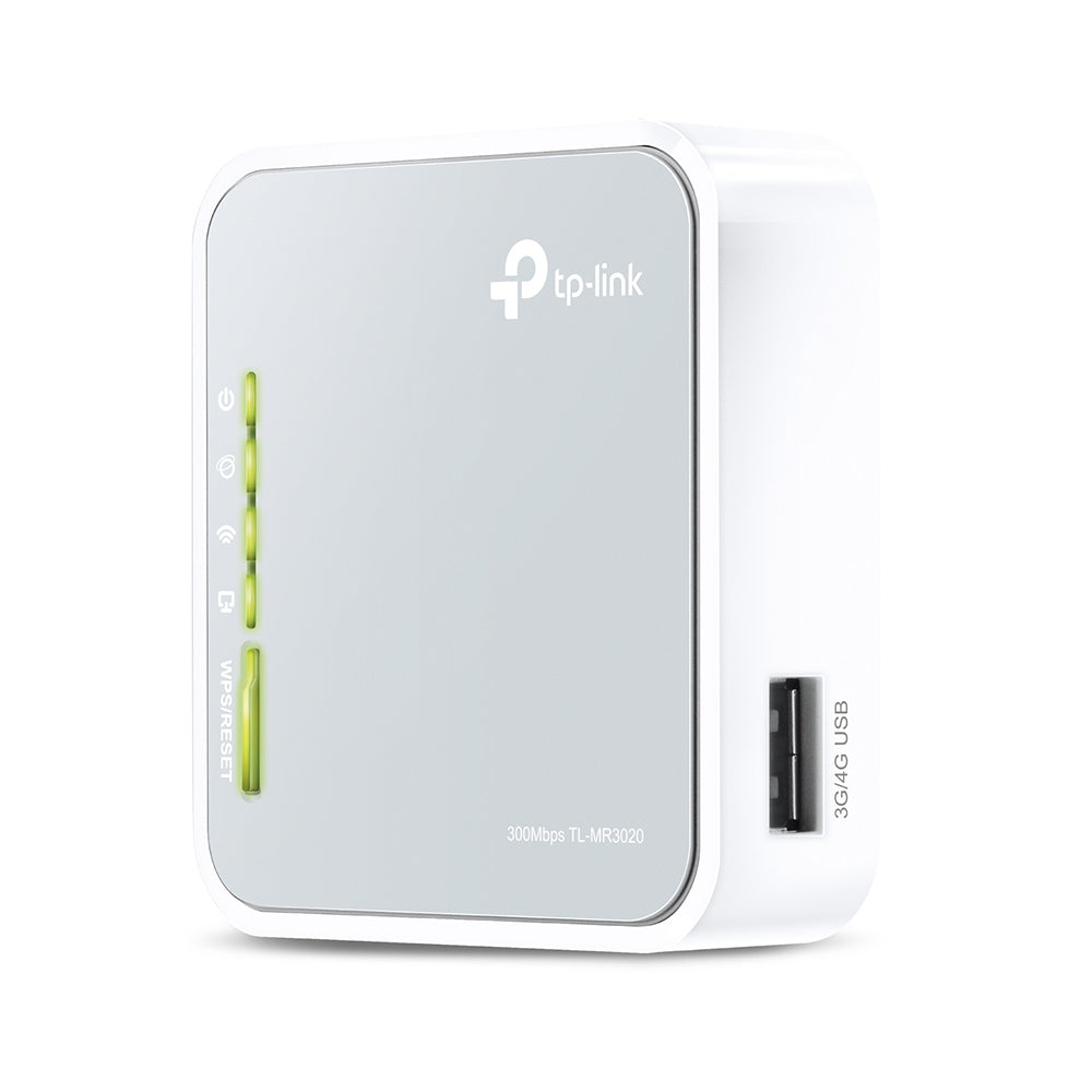 TL-MR3020 router inalámbrico Ethernet rápido Banda única (2,4 GHz) 4G Plata, Blanco
