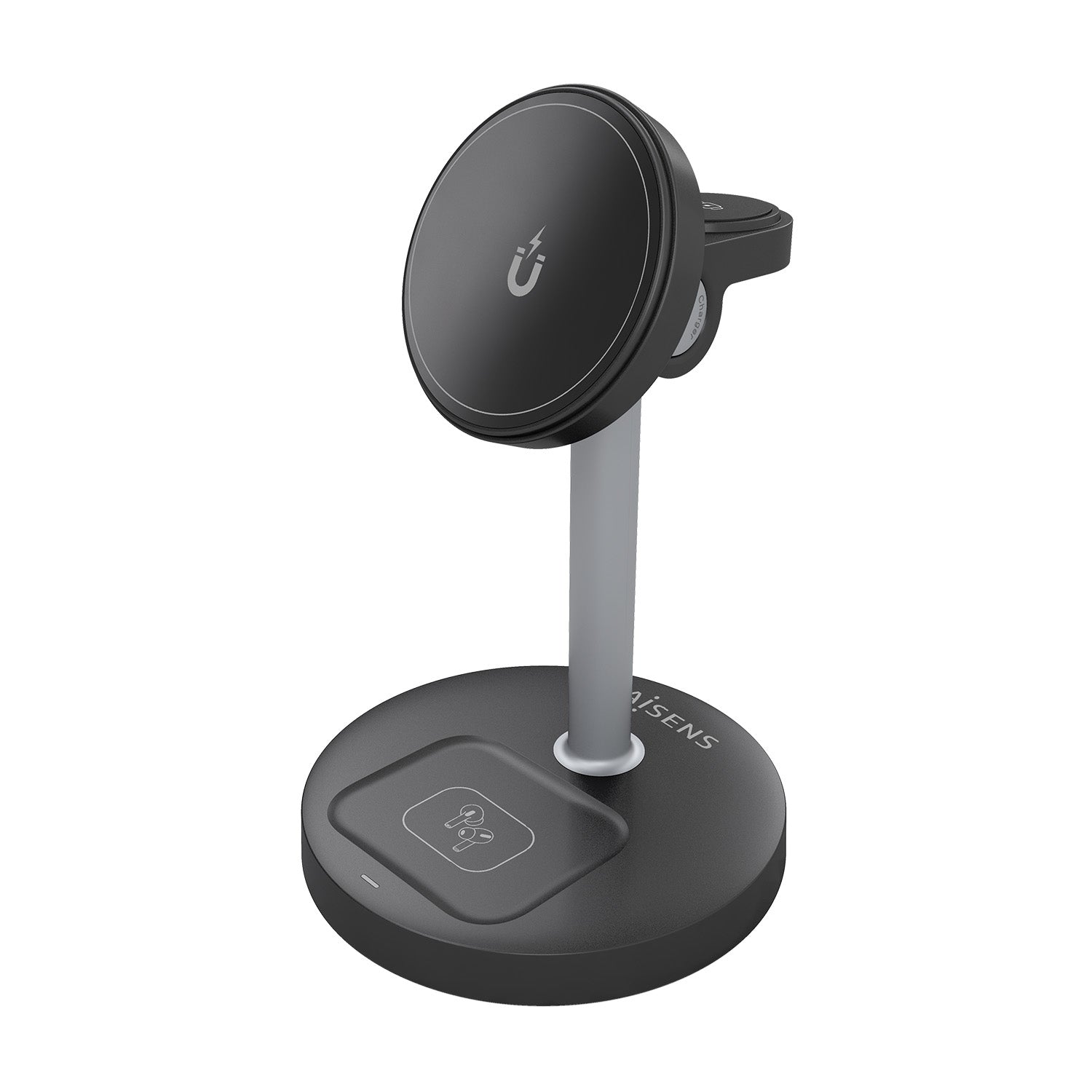 Cargador Inalambrico USB-C 4 en 1 De 15W Para Movil, Apple Watch, Auriculares Con Estuche De Carga, Negro