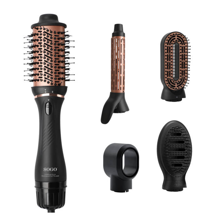 SEC-SS-3725 Utensilio de peinado Herramienta de peinado con múltiples accesorios Caliente Negro 1200 W 1,8 m