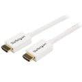 Cable de 5m HDMI con Ethernet CL3 - Cable HDMI Ultra HD para Instalaciones en Muro - Cable HDMI de Alta Velocidad UHD 4K 30Hz 10,2 Gbps - Cable de Vídeo HDMI 1.4 30AWG, Blanco