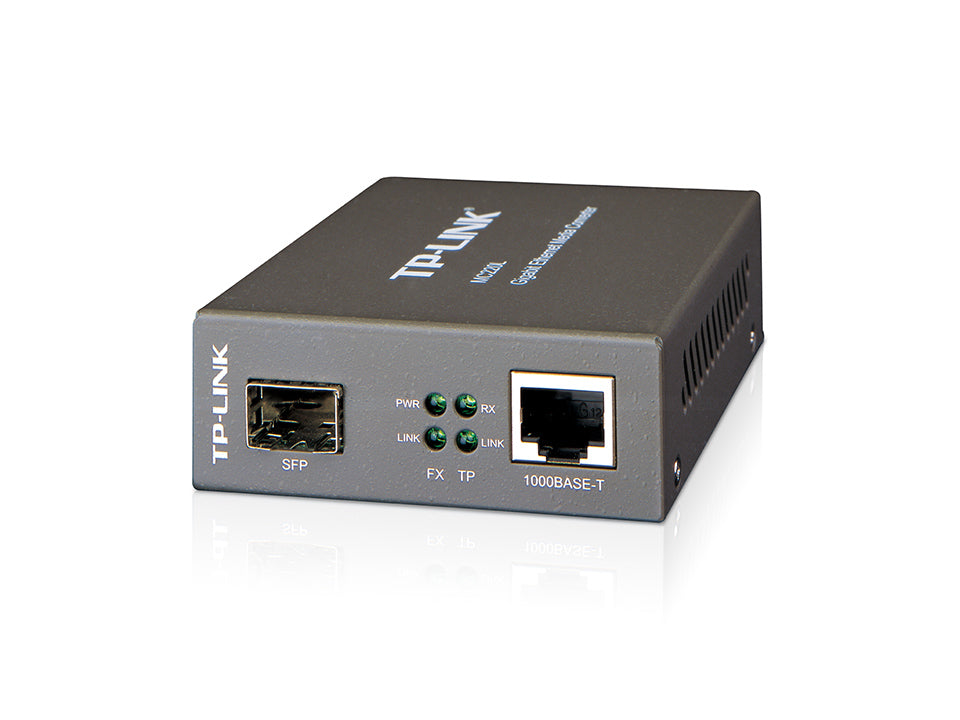 MC220L convertidor de medio 1000 Mbit/s Multimodo, Monomodo Negro