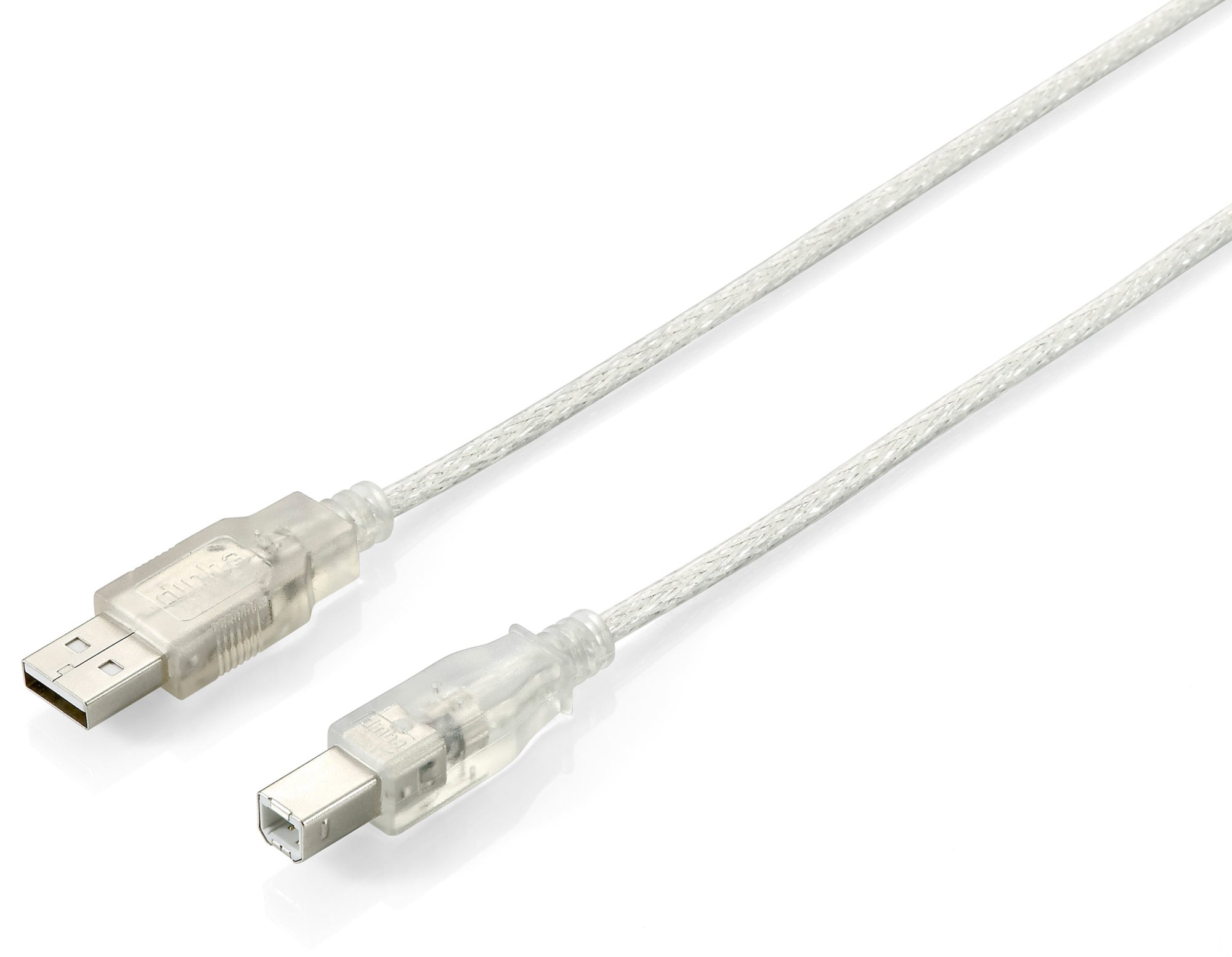 128650 Cable USB 2.0 Tipo A a Tipo B, 1,8 m , Plata transparente