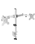 MARM2 Blanco, Soporte de Monitor Dual de Brazo para Pantallas Hasta 27, Articulado y Regulable en Altura, Estructura Robusta, Compatible con VESA75 y VESA100