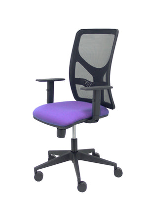 Silla Motilla malla negra asiento bali lila brazo regulable