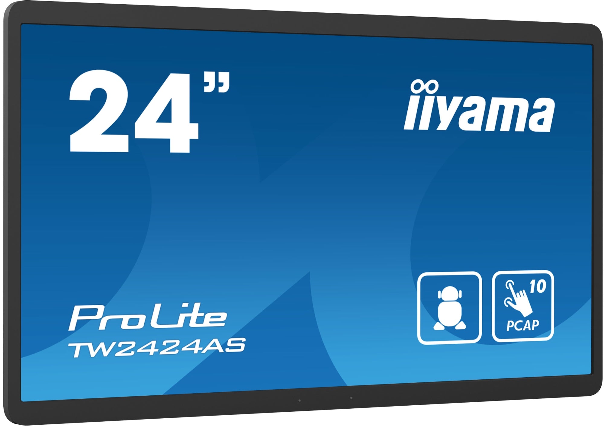 TW2424AS-B1 pantalla de señalización Pantalla plana para señalización digital 60,5 cm (23.8") Wifi 250 cd / m² 4K Ultra HD Negro Pantalla táctil Procesador incorporado Android 24/7