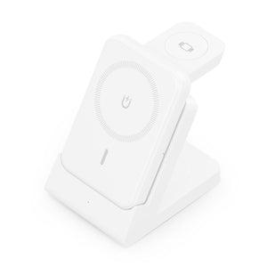 Cargador Inalambrico USB-C 4 en 1 De 15W Para Movil, Apple Watch, Auriculares Con Estuche De Carga, Blanco