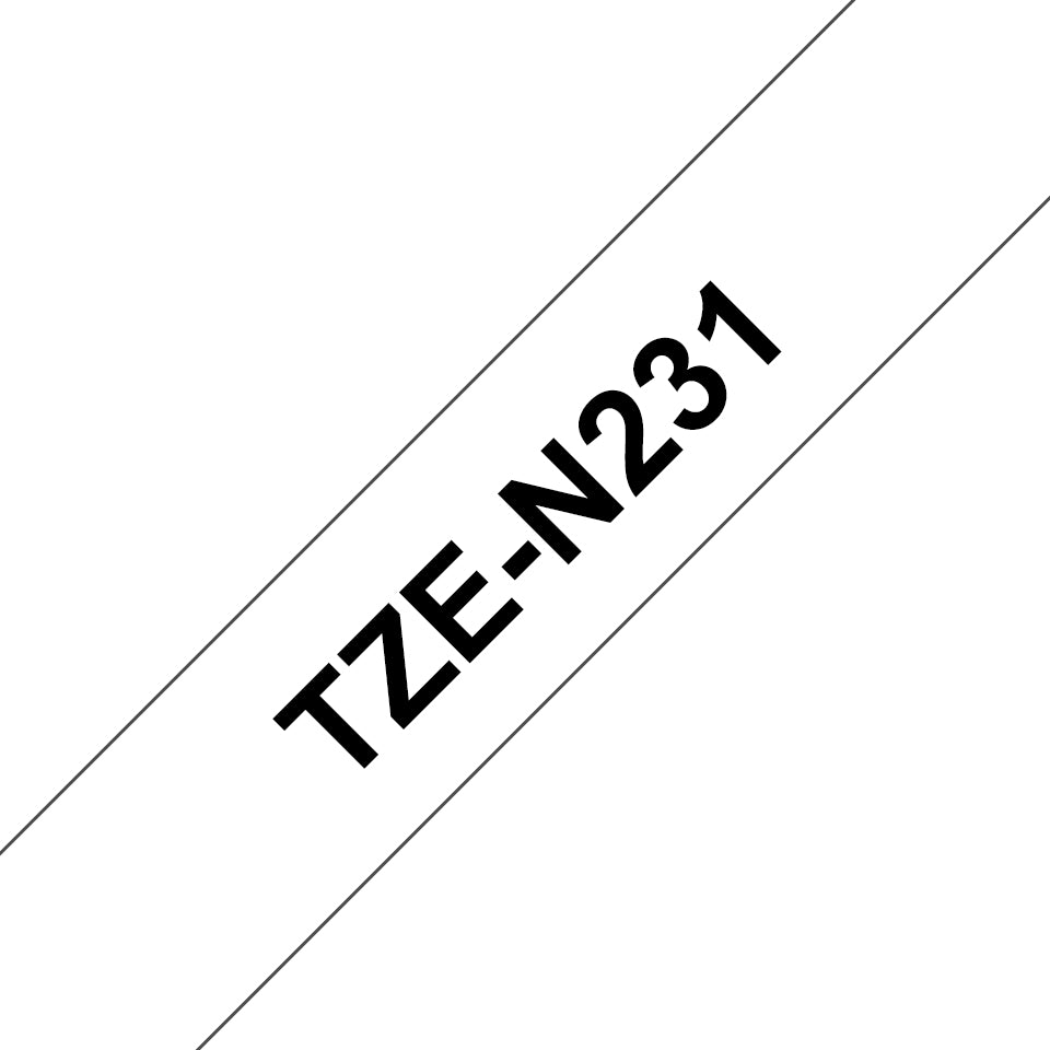 TZE-N231 cinta para impresora de etiquetas Negro sobre blanco TZ