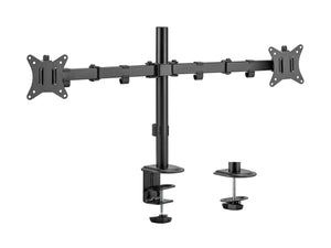 Soporte de escritorio articulado para dos monitores de 17«-32», negro