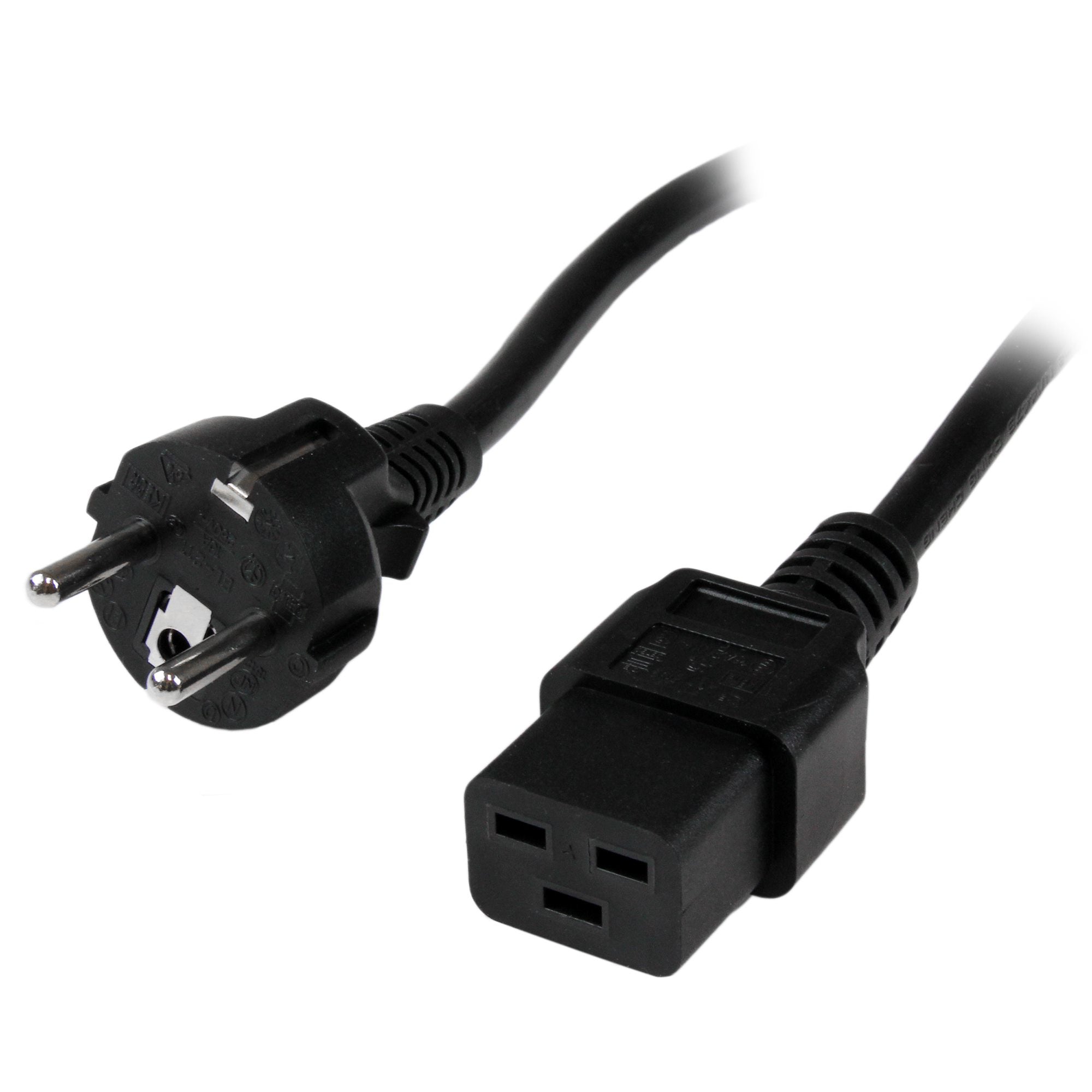 Cable de 2m de Alimentación de Ordenador, 16AWG, EU Schuko a C19, 16A 250V, Cable de Alimentación de Repuesto, Impresora, para Fuente de Alimentación, Cable para Europa, UL