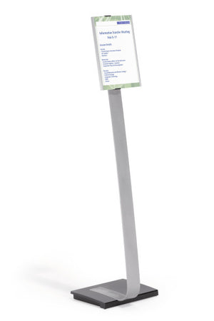 INFO SIGN Stand de información A4 Acrílico, Aluminio Plata
