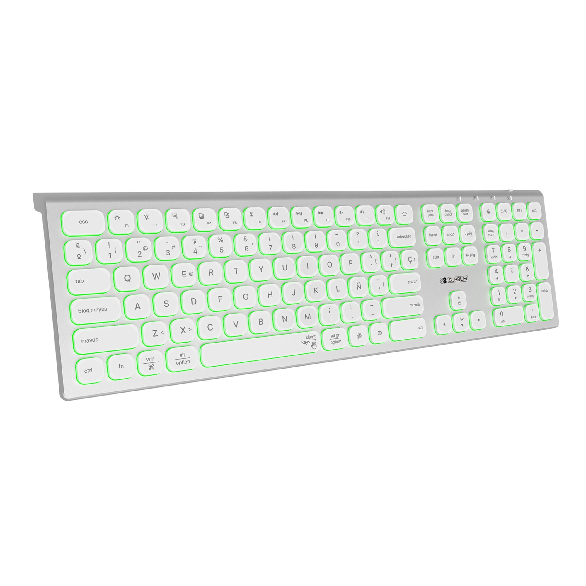 Teclado Bluetooth/2.4G Master iluminado Ext P/B