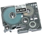 Gloss Laminated Labelling Tape - 12mm, White/Black cinta para impresora de etiquetas TZ