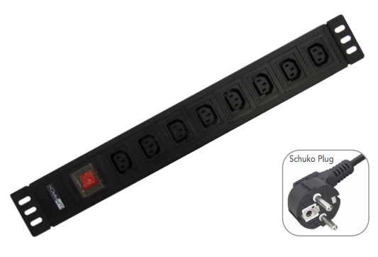 WPN-PDU-G05-08 base múltiple 2 m 8 salidas AC Negro