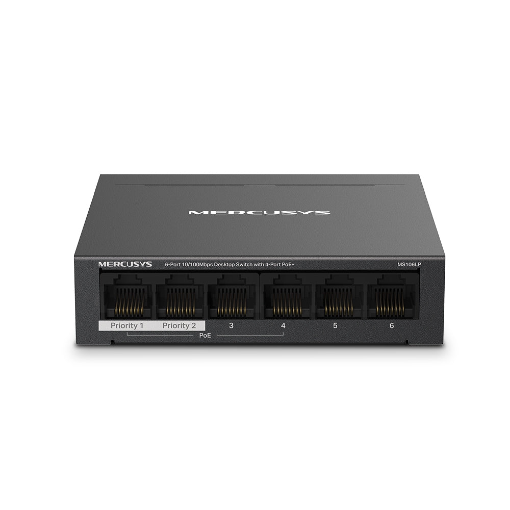 MS106LP switch Gestionado Fast Ethernet (10/100) Energía sobre Ethernet (PoE) Negro